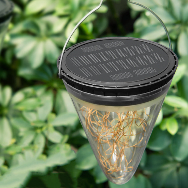 Lumière Suspendue à LED Étanche Solaire Minimaliste Moderne en Filigrane en Cône PC ABS pour Jardin 