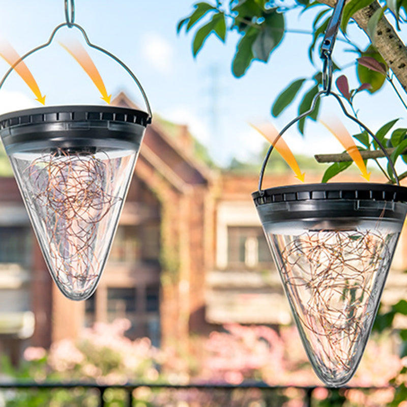 Lumière Suspendue à LED Étanche Solaire Minimaliste Moderne en Filigrane en Cône PC ABS pour Jardin 