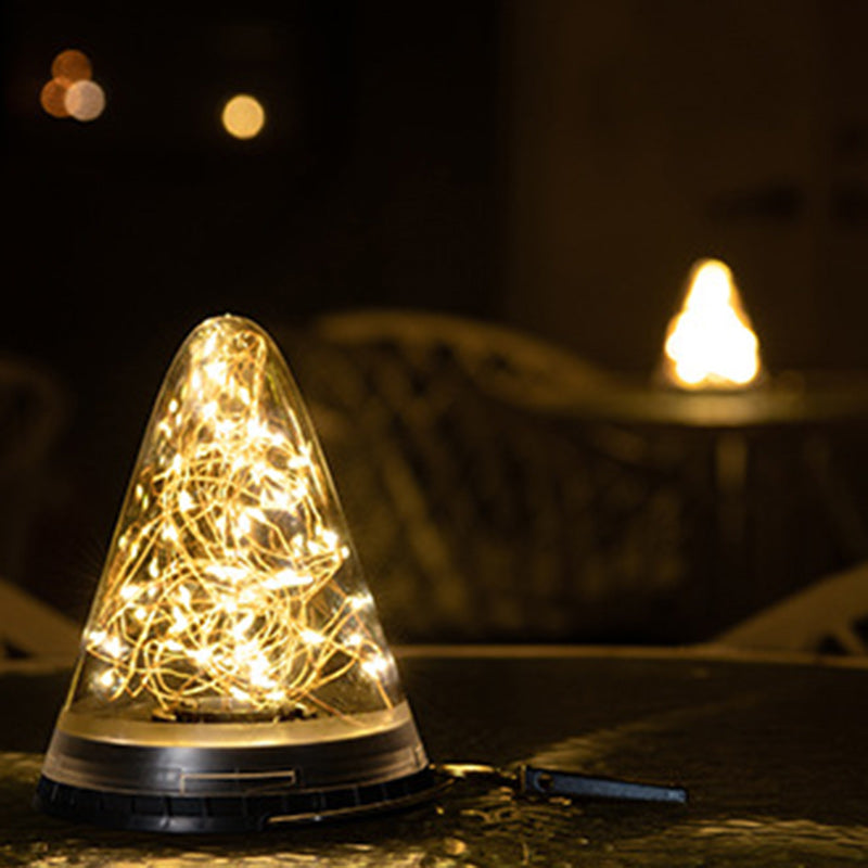 Lumière Suspendue à LED Étanche Solaire Minimaliste Moderne en Filigrane en Cône PC ABS pour Jardin 
