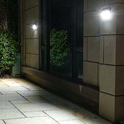 Applique Murale Extérieure Moderne Minimaliste Solaire Étanche Rectangle Trapézoïdal en Acier Inoxydable PC LED Pour Jardin 
