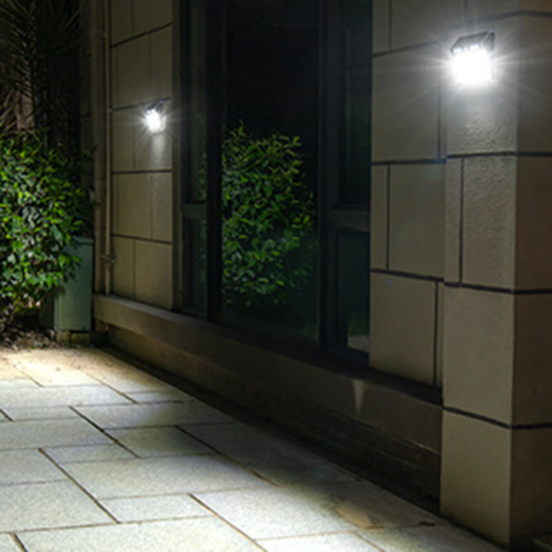 Applique Murale Extérieure Moderne Minimaliste Solaire Étanche Rectangle Trapézoïdal en Acier Inoxydable PC LED Pour Jardin 