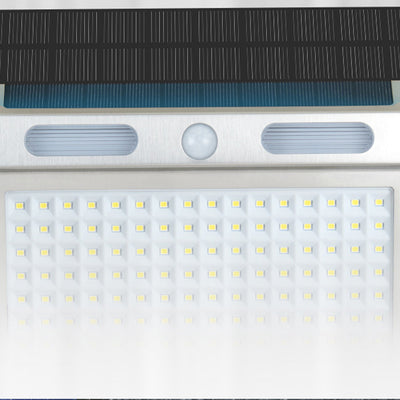 Applique Murale Extérieure Moderne Minimaliste Solaire Étanche Rectangle Trapézoïdal en Acier Inoxydable PC LED Pour Jardin 