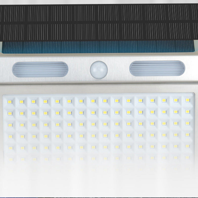 Applique Murale Extérieure Moderne Minimaliste Solaire Étanche Rectangle Trapézoïdal en Acier Inoxydable PC LED Pour Jardin 
