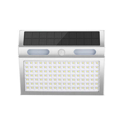 Applique Murale Extérieure Moderne Minimaliste Solaire Étanche Rectangle Trapézoïdal en Acier Inoxydable PC LED Pour Jardin 