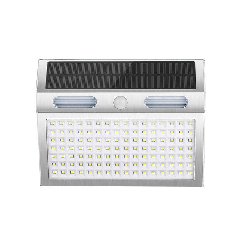 Applique Murale Extérieure Moderne Minimaliste Solaire Étanche Rectangle Trapézoïdal en Acier Inoxydable PC LED Pour Jardin 
