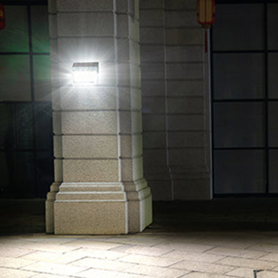 Applique Murale Extérieure Moderne Minimaliste Solaire Étanche Rectangle Trapézoïdal en Acier Inoxydable PC LED Pour Jardin 