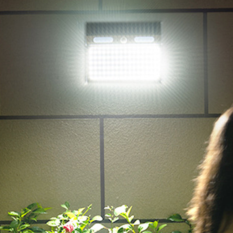 Applique Murale Extérieure Moderne Minimaliste Solaire Étanche Rectangle Trapézoïdal en Acier Inoxydable PC LED Pour Jardin 