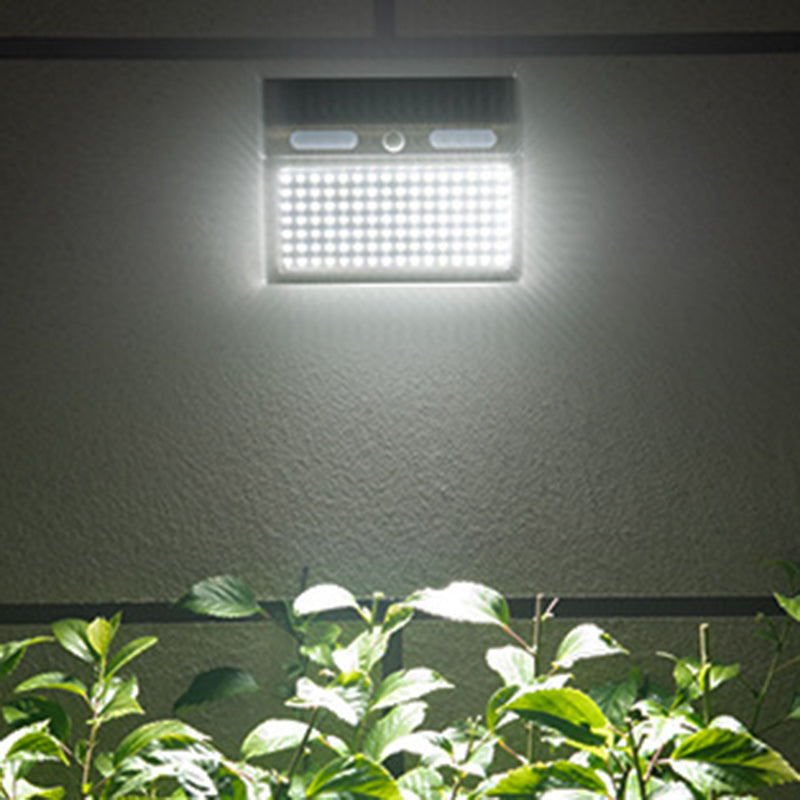 Applique Murale Extérieure Moderne Minimaliste Solaire Étanche Rectangle Trapézoïdal en Acier Inoxydable PC LED Pour Jardin 
