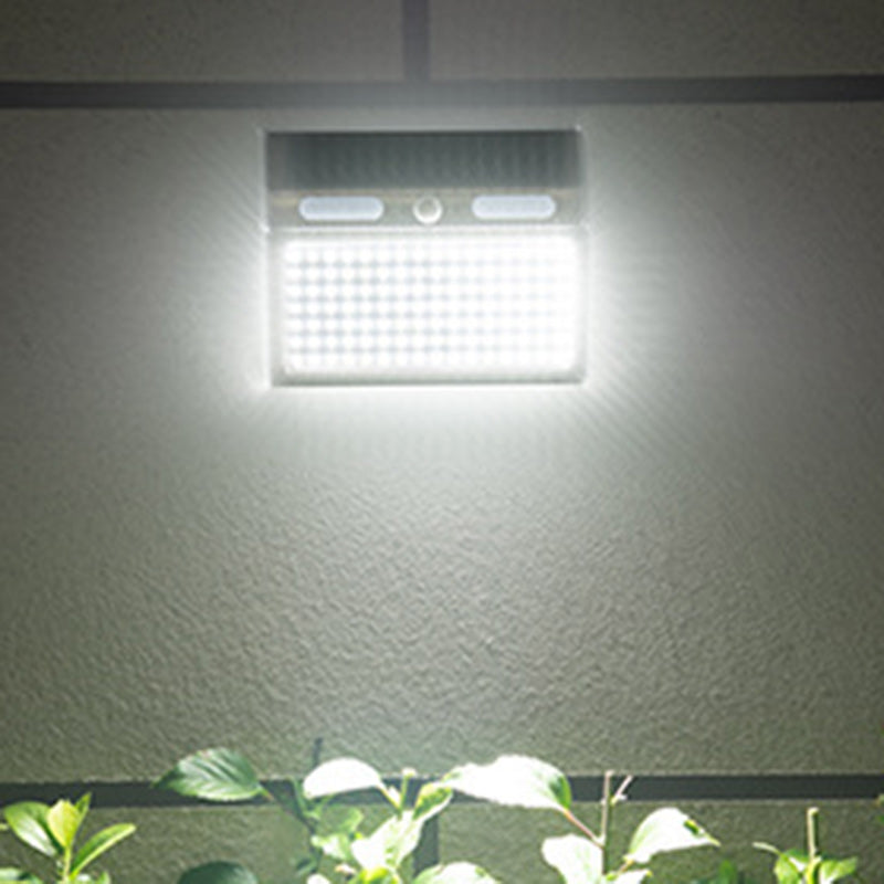 Applique Murale Extérieure Moderne Minimaliste Solaire Étanche Rectangle Trapézoïdal en Acier Inoxydable PC LED Pour Jardin 