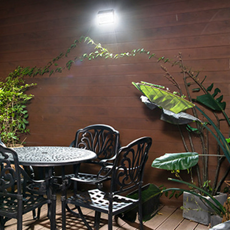 Applique Murale Extérieure Moderne Minimaliste Solaire Étanche Rectangle Trapézoïdal en Acier Inoxydable PC LED Pour Jardin 