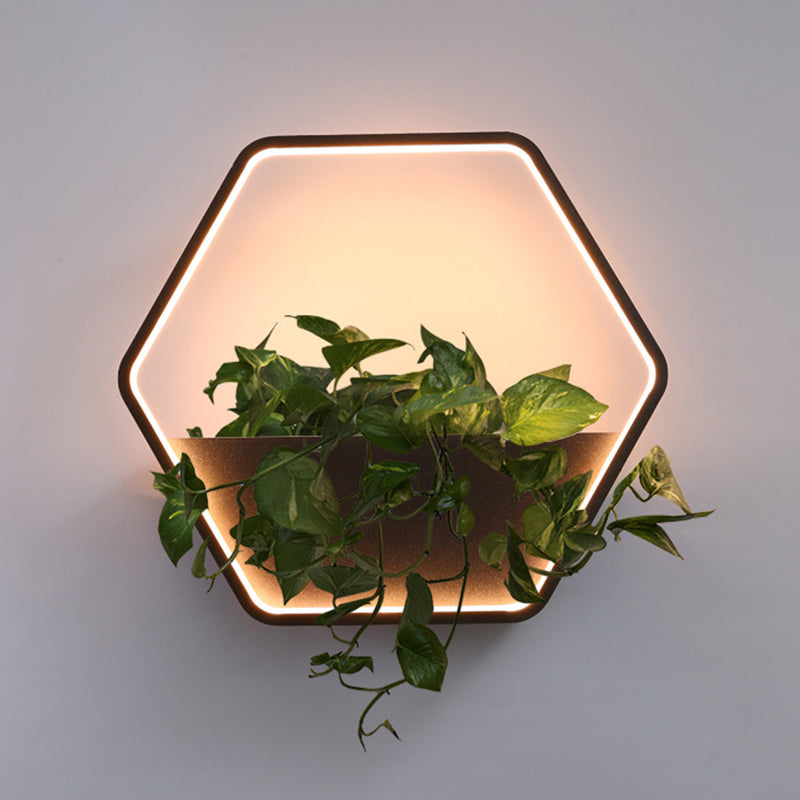 Applique murale extérieure LED en acier inoxydable et aluminium, contemporaine, scandinave, étanche, ronde, hexagonale, semi-circulaire, trapézoïdale pour jardin 
