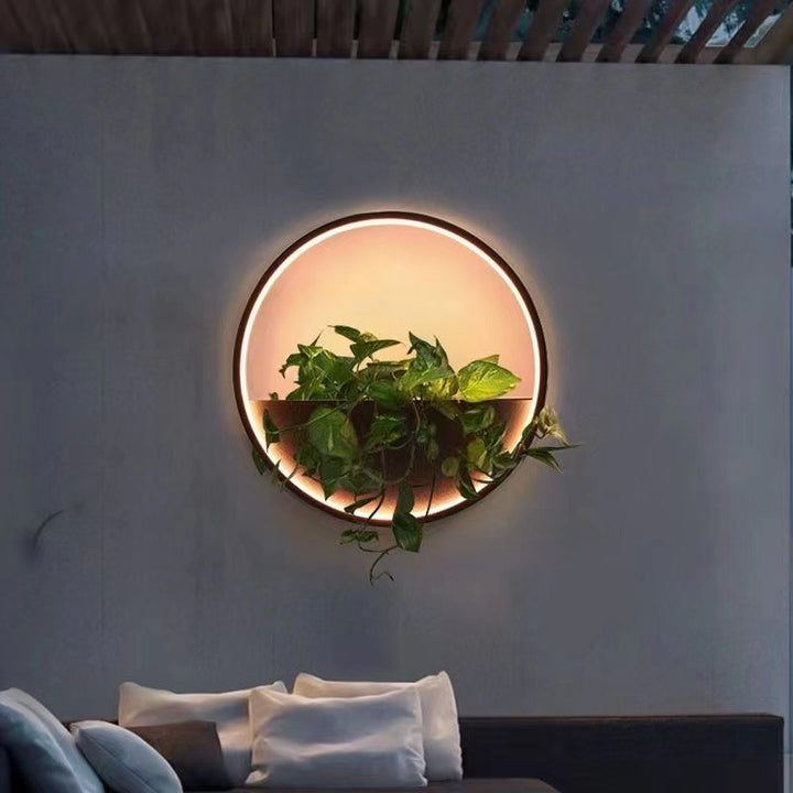 Zeitgenössische skandinavische wasserdichte runde sechseckige halbrunde trapezförmige Edelstahl-Aluminium-LED-Außenwandleuchte für den Garten 