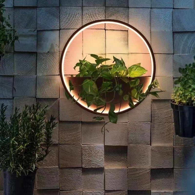 Applique murale extérieure LED en acier inoxydable et aluminium, contemporaine, scandinave, étanche, ronde, hexagonale, semi-circulaire, trapézoïdale pour jardin 