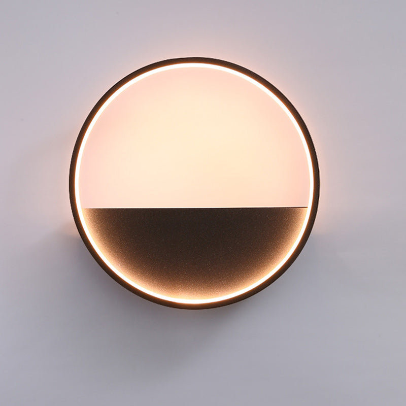 Applique murale extérieure LED en acier inoxydable et aluminium, contemporaine, scandinave, étanche, ronde, hexagonale, semi-circulaire, trapézoïdale pour jardin 