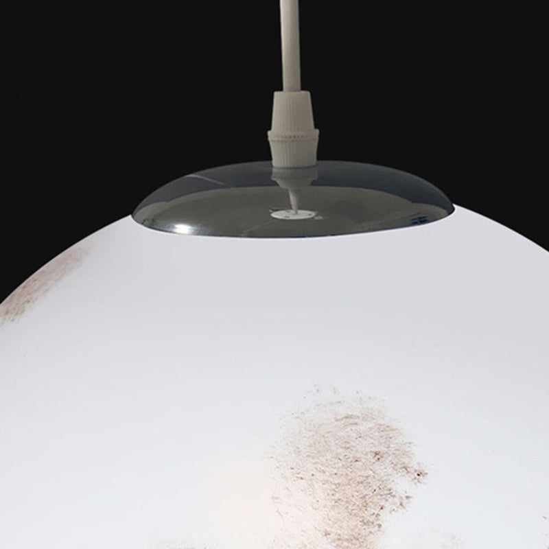 Lustre suspendu moderne minimaliste en forme de planète avec boule en PVC et fer à 1 lumière pour chambre d&