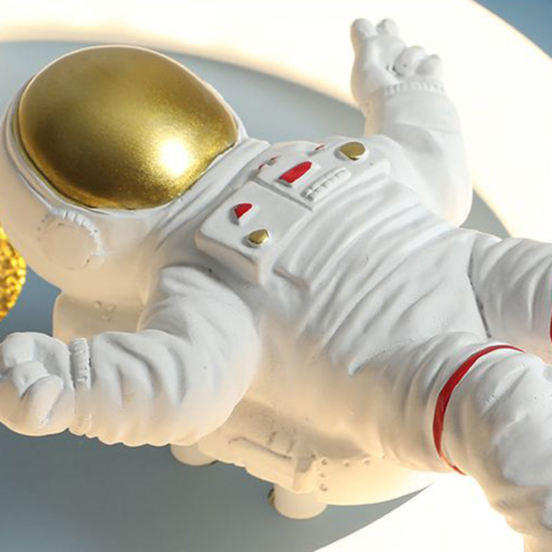 Plafonnier LED en acrylique et fer de forme ovale ronde avec motif contemporain de dessin animé pour enfants avec astronaute, fusée et princesse, pour chambre à coucher 