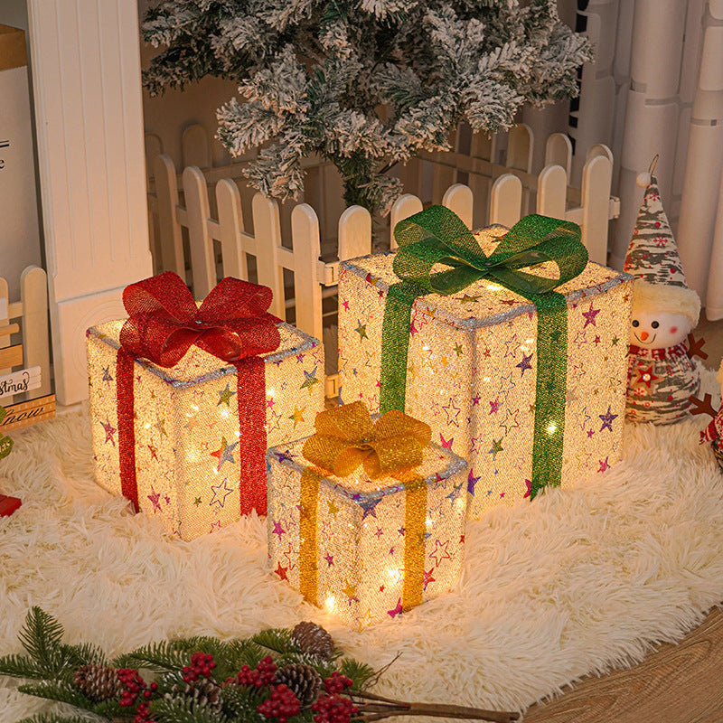 Moderne minimalistische quadratische Weihnachtsgeschenkbox PVC LED Stehlampe dekoratives Licht für Wohnzimmer