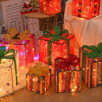 Moderne minimalistische quadratische Weihnachtsgeschenkbox PVC LED Stehlampe dekoratives Licht für Wohnzimmer