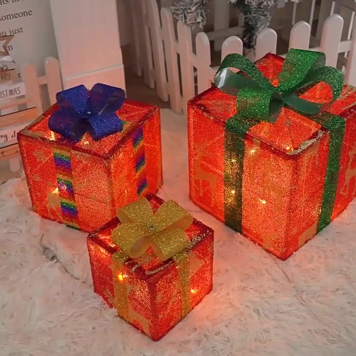 Moderne minimalistische quadratische Weihnachtsgeschenkbox PVC LED Stehlampe dekoratives Licht für Wohnzimmer