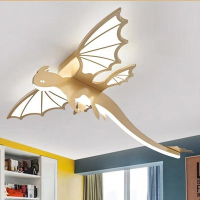 Luz de techo semiempotrada LED de acrílico PVC hierro chasis ovalado dinosaurio para niños creativa contemporánea para dormitorio infantil 