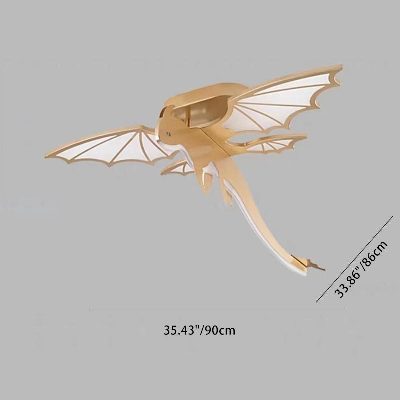 Luz de techo semiempotrada LED de acrílico PVC hierro chasis ovalado dinosaurio para niños creativa contemporánea para dormitorio infantil 