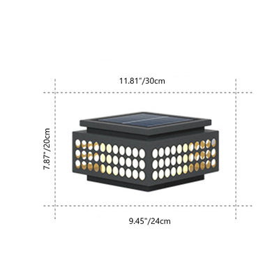 ضوء المناظر الطبيعية في الهواء الطلق من الفولاذ المقاوم للصدأ LED PC مربع الشبكة المستديرة الشمسية التقليدية الصينية المقاوم للماء للحديقة 