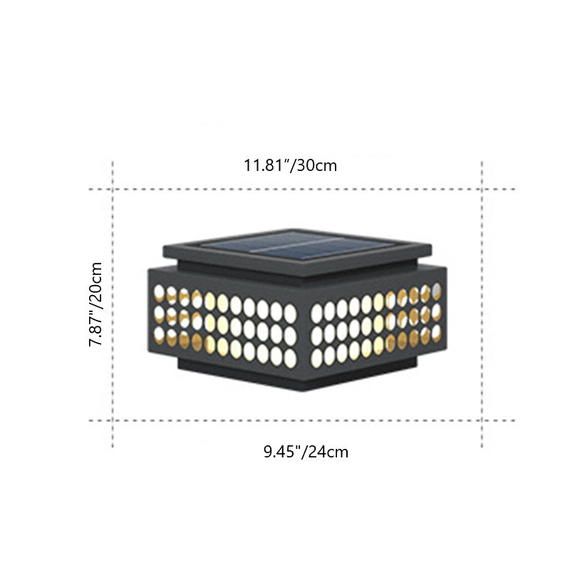 ضوء المناظر الطبيعية في الهواء الطلق من الفولاذ المقاوم للصدأ LED PC مربع الشبكة المستديرة الشمسية التقليدية الصينية المقاوم للماء للحديقة 
