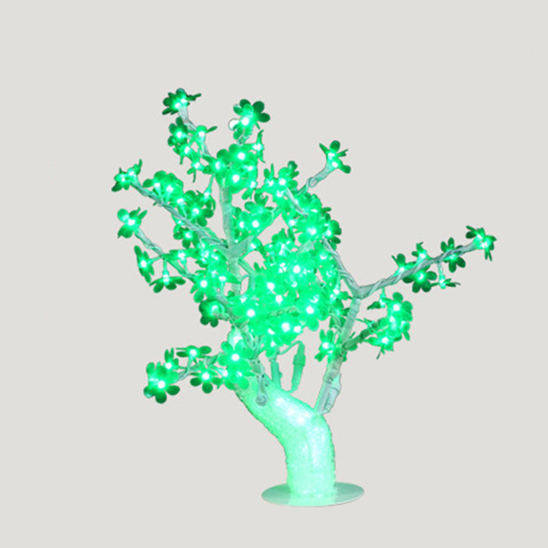 Lampe de table LED en fer et plastique avec base ronde en forme de pétale de fleur d&