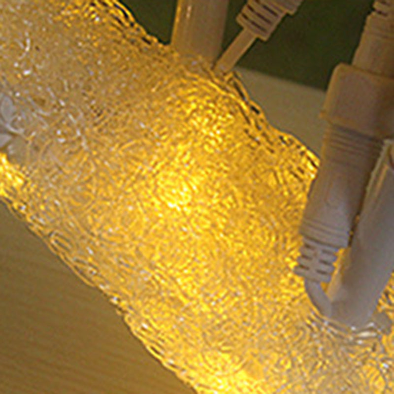 Lampe de table LED en fer et plastique avec base ronde en forme de pétale de fleur d&