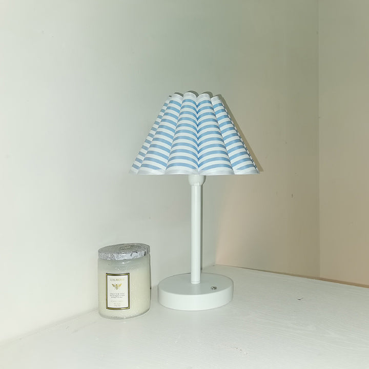 Lámpara de mesa de 1 luz con base de disco de tallo en forma de pétalo redonda moderna minimalista para dormitorio 
