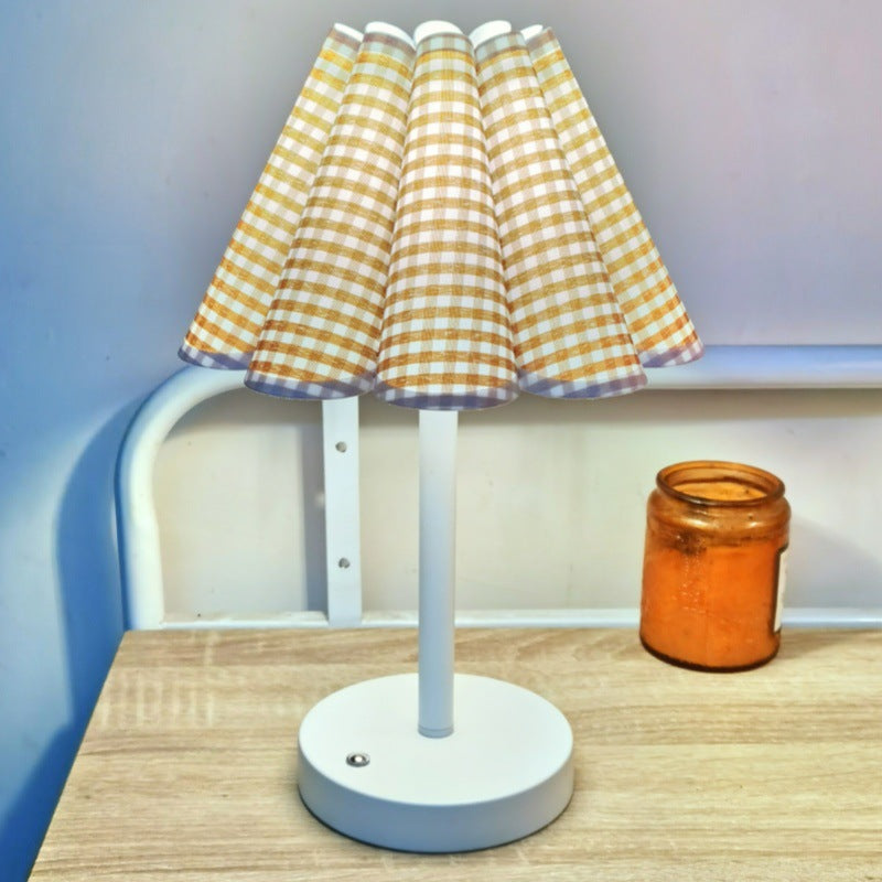 Lámpara de mesa de 1 luz con base de disco de tallo en forma de pétalo redonda moderna minimalista para dormitorio 
