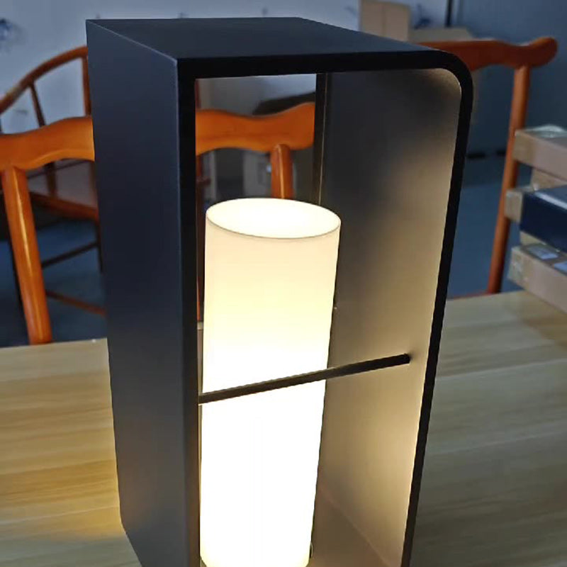 Modern Minimalist Solar Waterproof Rectangle Hollow Rounded Edge Stainless Steel PC LED Outdoor Landscape Light For Outdoor Patio