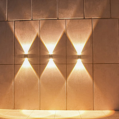 Applique murale extérieure LED en ABS PVC rectangulaire trapézoïdale imperméable solaire minimaliste moderne pour jardin 
