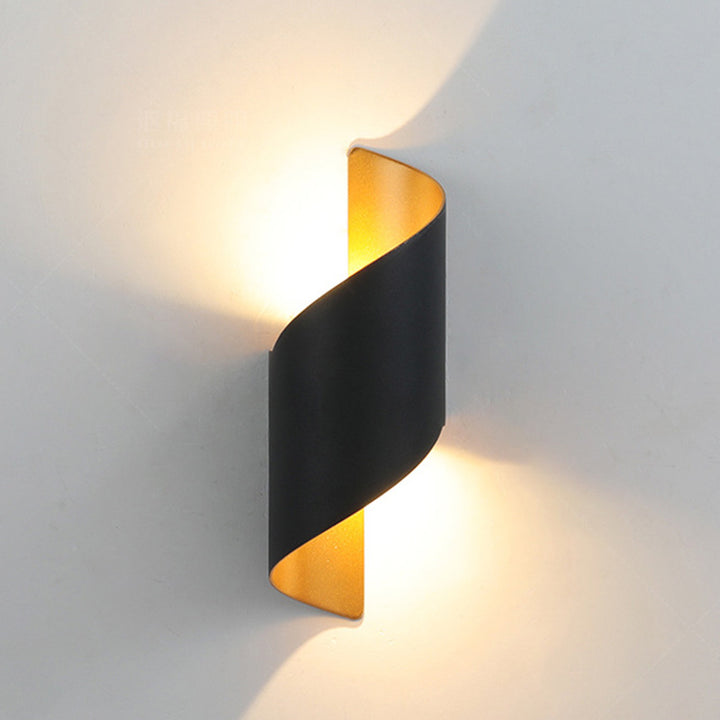 Applique murale LED en spirale en aluminium acrylique imperméable moderne minimaliste pour chambre 