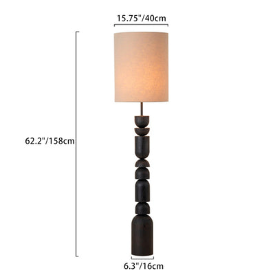 Traditionelle französische Zylinder-Halbkreis-Kaskadenkombination aus Holz und Stoff mit 1 Licht für das Wohnzimmer 