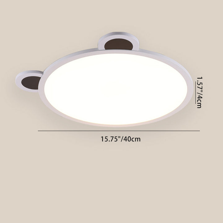 Modern Minimalist Cartoon Kids Round Half Circle Bear Aluminum Acrylic LED Flush Mount Ceiling Light For Bedroom