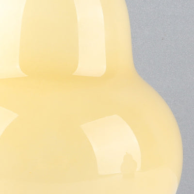 Modern Minimalist Cream Pear Disc Base Hardware Glass LED Table Lamp For Bedroom
