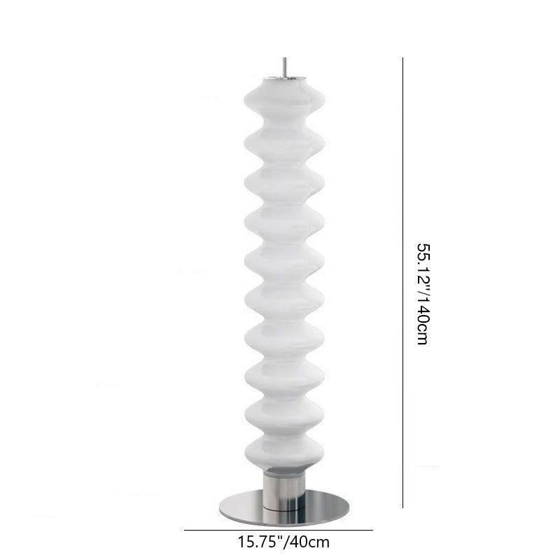 Zeitgenössische skandinavische Kürbis-Mehrschicht-Stehlampe aus Eisen-Marmor und Acrylschirm, LED-Stehlampe für Wohnzimmer 