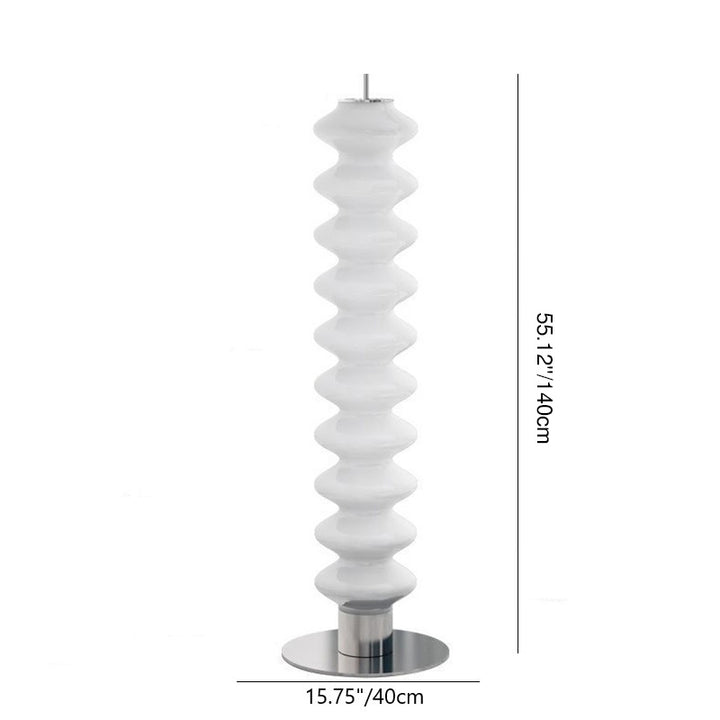Zeitgenössische skandinavische Kürbis-Mehrschicht-Stehlampe aus Eisen-Marmor und Acrylschirm, LED-Stehlampe für Wohnzimmer 