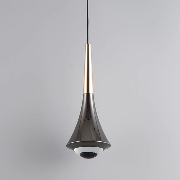 Modern Minimalist Flared Ball Liftable Aluminum Glass LED Pendant Light For Bedroom