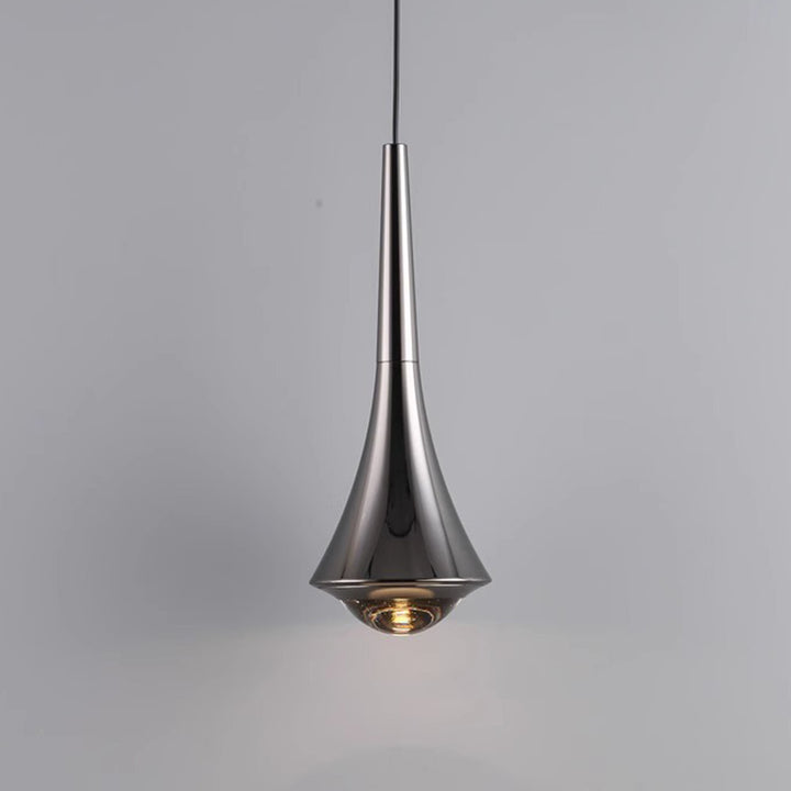 Modern Minimalist Flared Ball Liftable Aluminum Glass LED Pendant Light For Bedroom