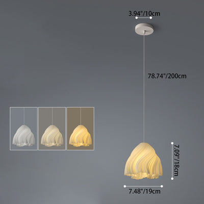 Lámpara colgante de hierro acrílico de 1 luz con rayas curvas irregulares creativas contemporáneas para dormitorio 