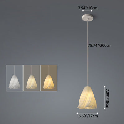 Lámpara colgante de hierro acrílico de 1 luz con rayas curvas irregulares creativas contemporáneas para dormitorio 