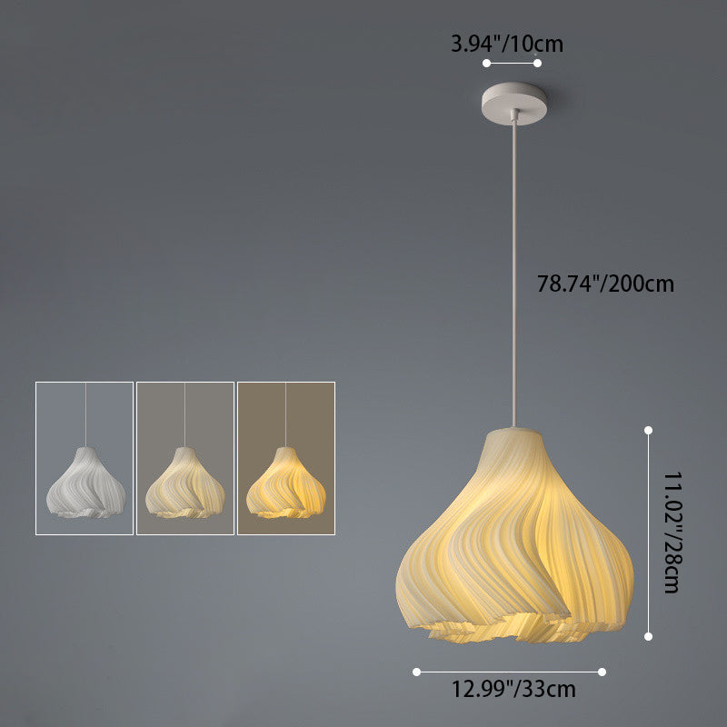 Lámpara colgante de hierro acrílico de 1 luz con rayas curvas irregulares creativas contemporáneas para dormitorio 