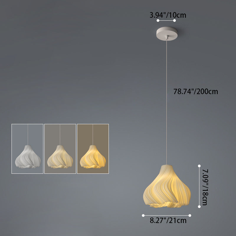 Lámpara colgante de hierro acrílico de 1 luz con rayas curvas irregulares creativas contemporáneas para dormitorio 