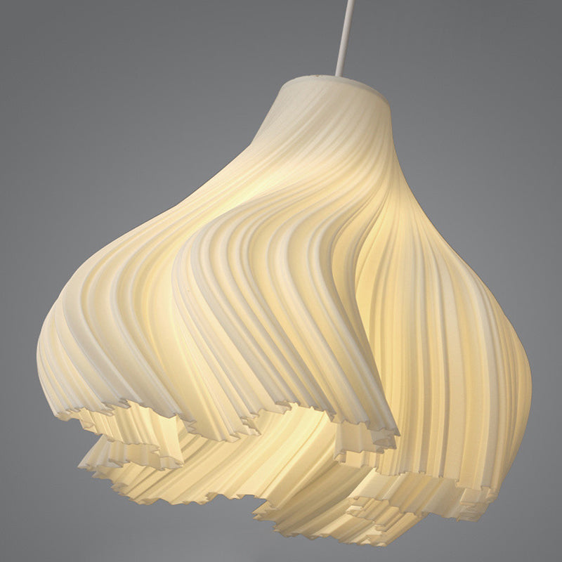 Contemporary Creative Irregular Curved Stripe Iron Acrylic 1-Light Pendant Light For Bedroom