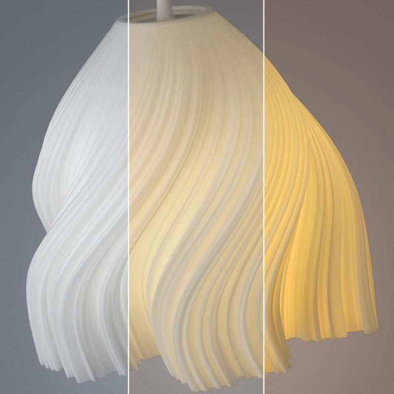 Lámpara colgante de hierro acrílico de 1 luz con rayas curvas irregulares creativas contemporáneas para dormitorio 