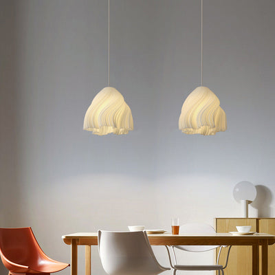 Lámpara colgante de hierro acrílico de 1 luz con rayas curvas irregulares creativas contemporáneas para dormitorio 