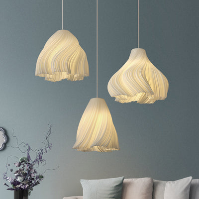 Lámpara colgante de hierro acrílico de 1 luz con rayas curvas irregulares creativas contemporáneas para dormitorio 