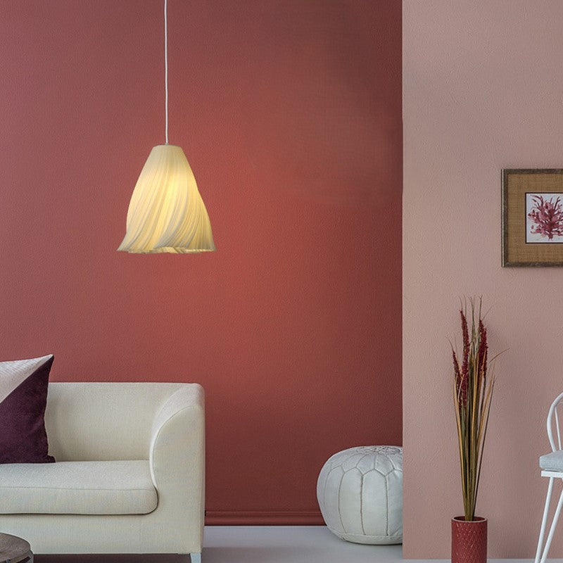Lámpara colgante de hierro acrílico de 1 luz con rayas curvas irregulares creativas contemporáneas para dormitorio 